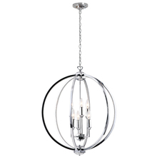 Dainolite KAR-246C-PC - 6 Light Chandelier With Crystal Studded Banding, Polished Chrome Finish