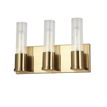 Dainolite TBE-123W-AGB - 3LT Incandescent Vanity, AGB w/ CLR Fluted Glass