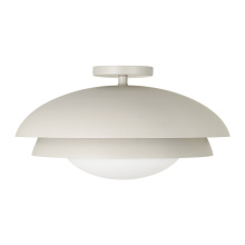Capital Canada 259211TP - 17.75" W x 9.25" H 1-Light Modern Tiered Dome Semi Flush in Taupe with Soft White Glass Diff