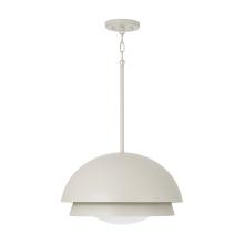 Capital Canada 359211TP - 17.25" W x 10.5" H 1-Light Modern Tiered Dome Pendant in Taupe with Soft White Glass Diffuse