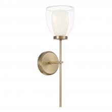 Capital Canada 655911AD - 1-Light Wallchiere Sconce in Aged Brass with Layered White and Clear Glass