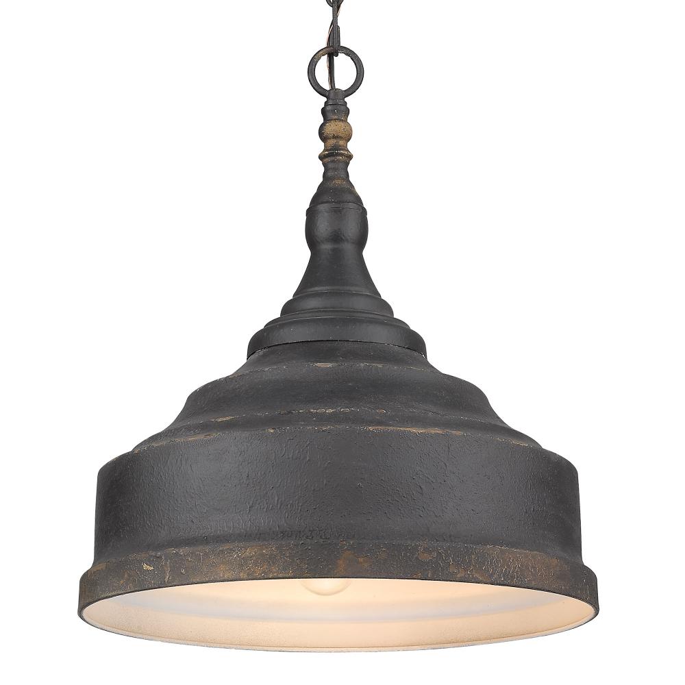 Keating 3 Light Pendant in Antique Black Iron