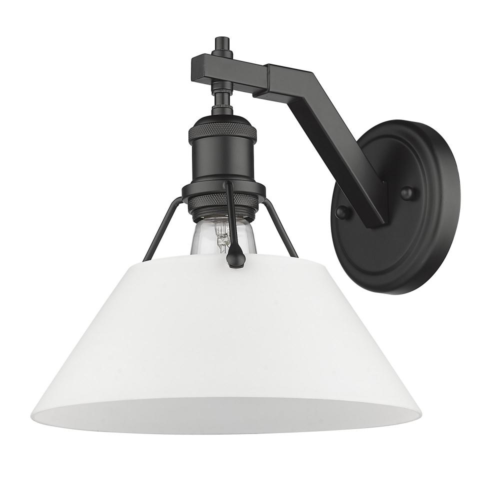 Orwell 1-Light Wall Sconce in Matte Black with Opal Glass