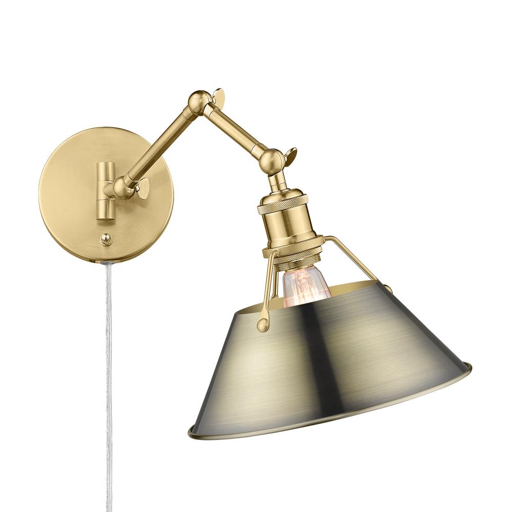 Orwell Articulating Wall Sconce in Brushed Champagne Bronze with Aged Brass