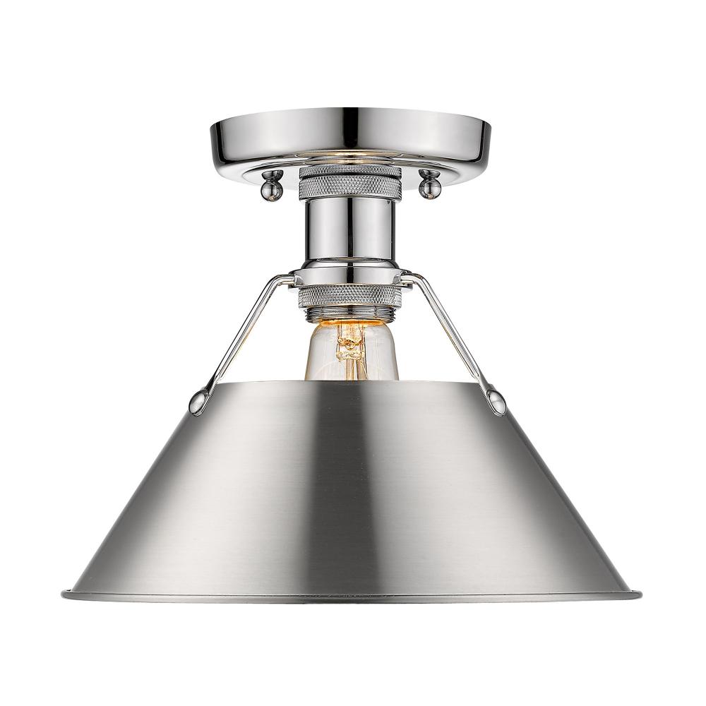 Orwell 1-Light Flush Mount in Chrome with Pewter