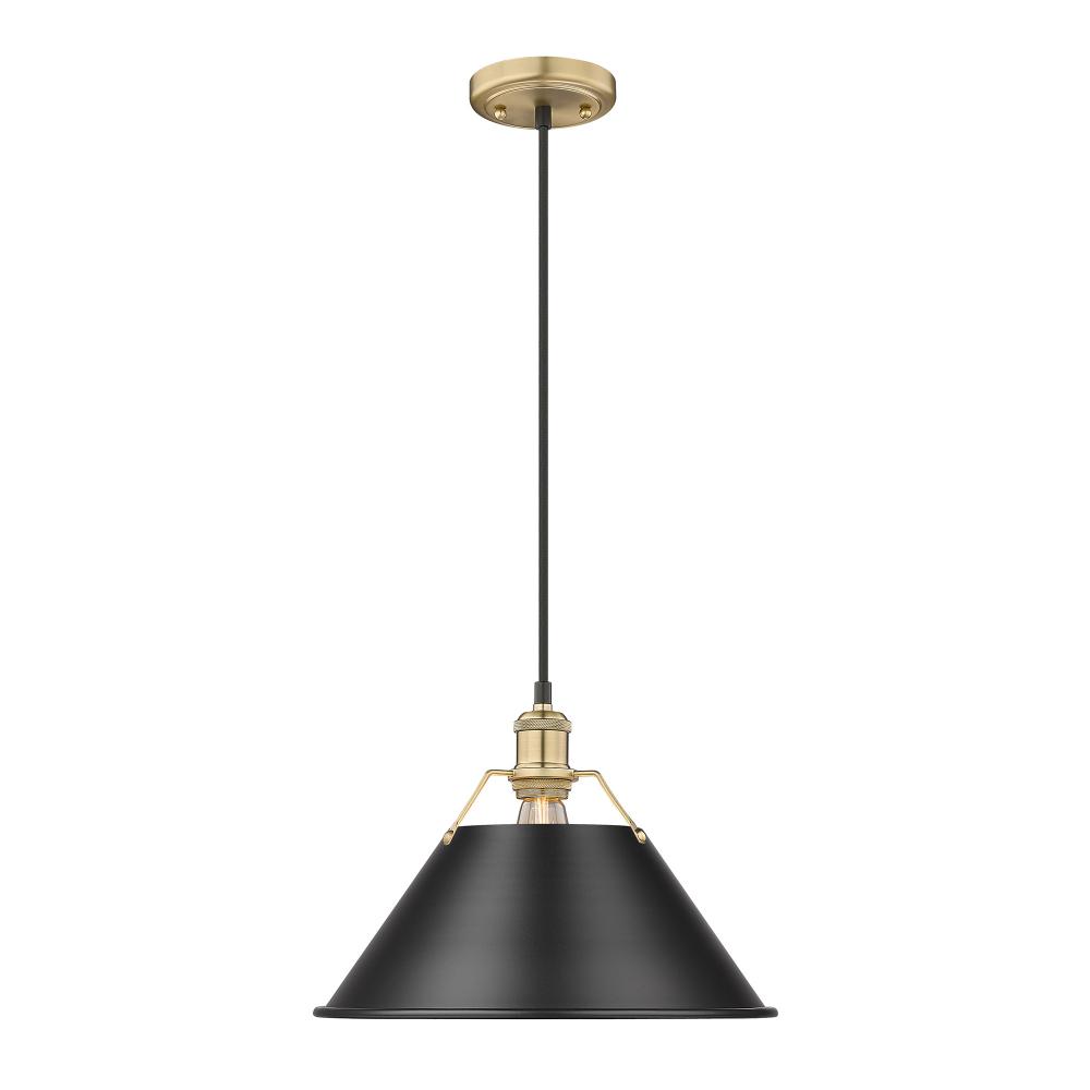 Orwell 14" Wide Large Pendant in Brushed Champagne Bronze with Matte Black