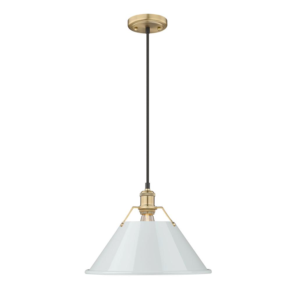 Orwell 14" Wide Large Pendant in Brushed Champagne Bronze with Dusky Blue