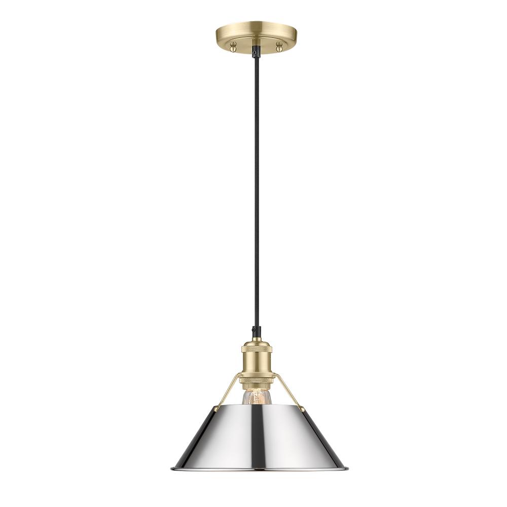 Orwell 10" Wide Medium Pendant in Brushed Champagne Bronze with Chrome