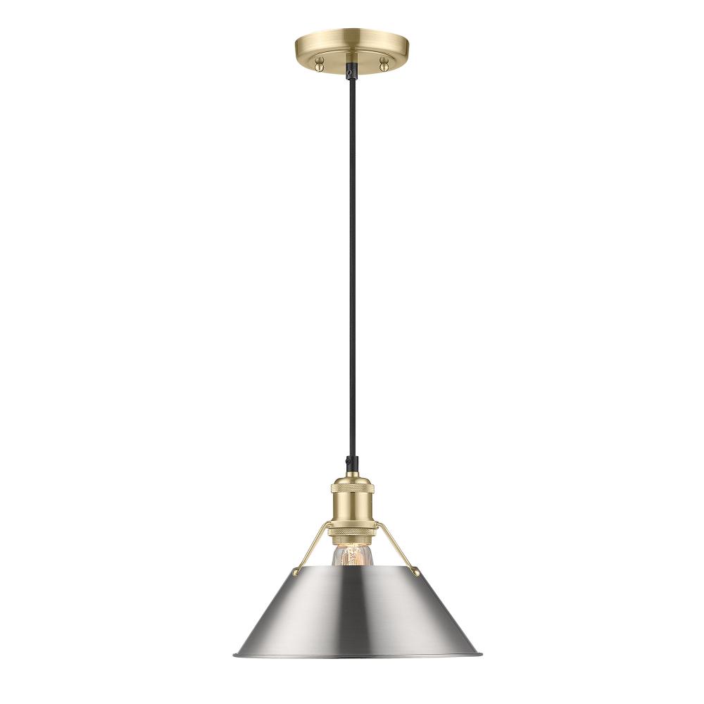 Orwell 10" Wide Medium Pendant in Brushed Champagne Bronze with Pewter