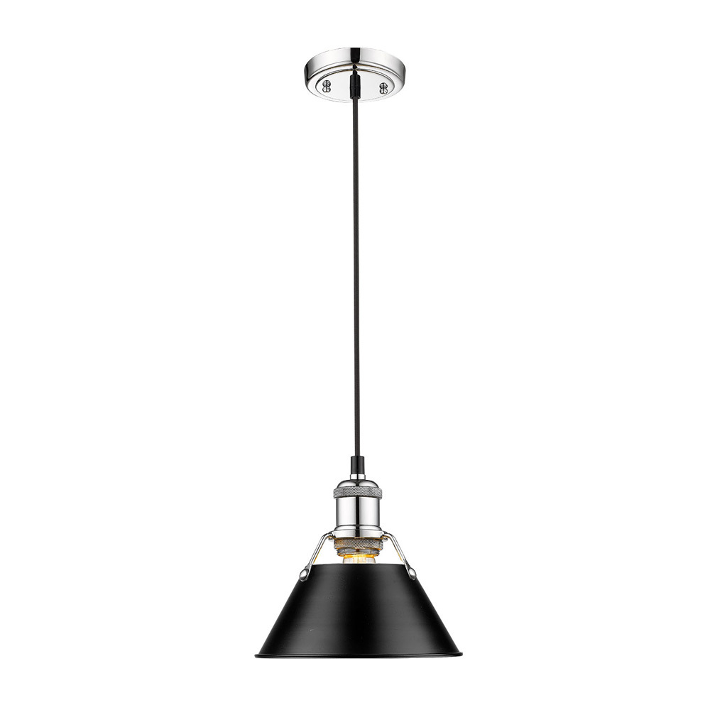 Orwell 7.5" Wide Small Pendant in Chrome with Matte Black