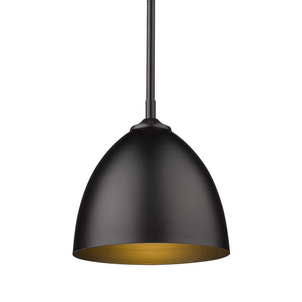 Zoey Small Pendant in Matte Black with Matte Black Shade