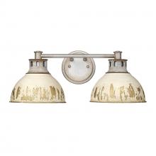 Golden Canada 0865-BA2 AGV-AI - Kinsley 2 Light Bath Vanity in Aged Galvanized Steel with Antique Ivory Shade