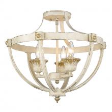 Golden Canada 0892-SF AI - Jules 3 Light Semi-Flush in Antique Ivory