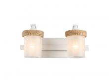 Golden Canada 1048-BA2 NWT-CS - Chatham 2-Light Vanity Light in Natural White with Clear Sandblasted Glass