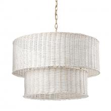 Golden Canada 1084-6 BCB-WW - Erma BCB 6 Light Chandelier in Brushed Champagne Bronze with White Wicker Shade