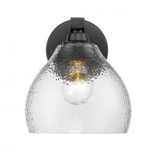 Golden Canada 1094-1W BLK-HCG - Ariella BLK 1 Light Wall Sconce in Matte Black with Hammered Clear Glass Shade