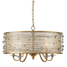 Golden Canada 1993-5 PG - Joia 5 Light Chandelier in Peruvian Gold with a Sheer Filigree Mist Shade