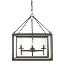 Golden Canada 2073-4 GMT - Smyth 4 Light Chandelier in Gunmetal Bronze with Clear Glass