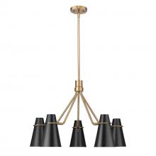 Golden Canada 2122-5 MBS-BLK - Reeva 5 Light Chandelier in Modern Brass with Matte Black Shade