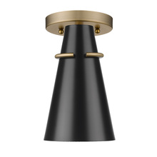 Golden Canada 2122-SF MBS-BLK - Reeva Semi-Flush in Modern Brass with Matte Black Shade