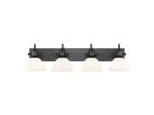 Golden Canada 3118-BA4 BLK-OP - Hines 4-Light Vanity Light in Matte Black with Opal Glass