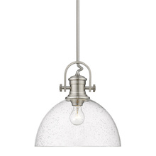 Golden Canada 3118-L PW-SD - Hines 1-Light Pendant in Pewter with Seeded Glass