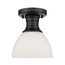 Golden Canada 3118-SF BLK-OP - Hines Semi-flush in Matte Black with Opal Glass