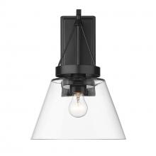 Golden Canada 3189-WSC BLK-CLR - Penn 1 Light Wall Sconce in Matte Black with Clear Glass Shade