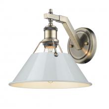 Golden Canada 3306-1W AB-DB - Orwell AB 1 Light Wall Sconce in Aged Brass with Dusky Blue shade