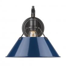 Golden Canada 3306-1W BLK-NVY - Orwell BLK 1 Light Wall Sconce in Matte Black with Matte Navy shade