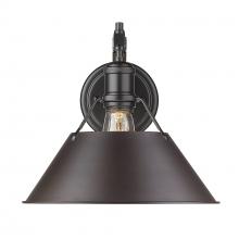 Golden Canada 3306-1W BLK-RBZ - Orwell 1-Light Wall Sconce in Matte Black with Rubbed Bronze