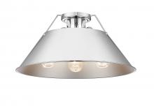 Golden Canada 3306-3FM CH-CH - Orwell 3-Light Flush Mount in Chrome