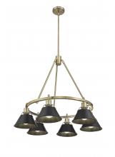 Golden Canada 3306-6 AB-BLK - Orwell 6-Light Chandelier in Aged Brass with Matte Black