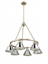 Golden Canada 3306-6 AB-CH - Orwell 6-Light Chandelier in Aged Brass with Chrome