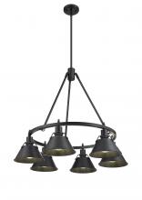 Golden Canada 3306-6 BLK-BLK - Orwell 6-Light Chandelier in Matte Black