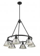 Golden Canada 3306-6 BLK-PW - Orwell 6-Light Chandelier in Matte Black with Pewter