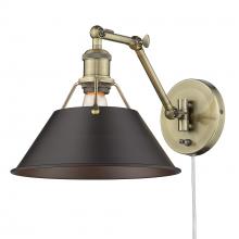 Golden Canada 3306-A1W AB-RBZ - Orwell Articulating Wall Sconce in Aged Brass with Rubbed Bronze