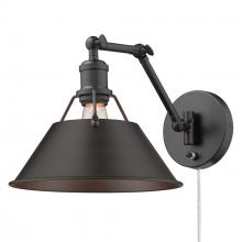 Golden Canada 3306-A1W BLK-RBZ - Orwell Articulating Wall Sconce in Matte Black with Rubbed Bronze