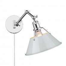 Golden Canada 3306-A1W CH-DB - Orwell CH 1 Light Articulating Wall Sconce in Chrome with Dusky Blue shade