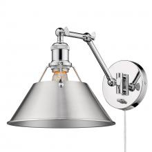 Golden Canada 3306-A1W CH-PW - Orwell CH 1 Light Articulating Wall Sconce in Chrome with Pewter shade