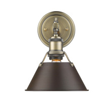 Golden Canada 3306-BA1 AB-RBZ - Orwell AB 1 Light Bath Vanity in Aged Brass with Rubbed Bronze shade