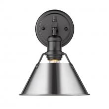 Golden Canada 3306-BA1 BLK-CH - Orwell BLK 1 Light Bath Vanity in Matte Black with Chrome shade