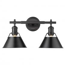 Golden Canada 3306-BA2 BLK-BLK - Orwell 2-Light Vanity Light in Matte Black