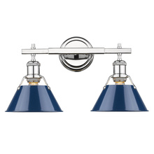 Golden Canada 3306-BA2 CH-NVY - Orwell CH 2 Light Bath Vanity in Chrome with Matte Navy shades