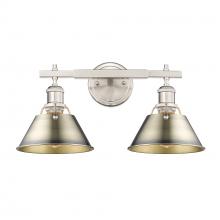 Golden Canada 3306-BA2 PW-AB - Orwell 2-Light Vanity Light in Pewter with Aged Brass