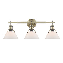 Golden Canada 3306-BA3 AB-OP - Orwell AB 3 Light Bath Vanity in Aged Brass with Opal Glass