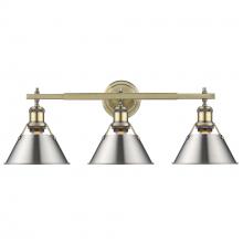 Golden Canada 3306-BA3 AB-PW - Orwell 3-Light Vanity Light in Aged Brass with Pewter