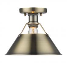 Golden Canada 3306-FM AB-AB - Orwell AB Flush Mount in Aged Brass with Aged Brass shade