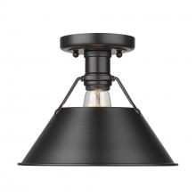 Golden Canada 3306-FM BLK-BLK - Orwell 1-Light Flush Mount in Matte Black