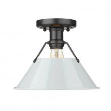 Golden Canada 3306-FM BLK-DB - Orwell BLK Flush Mount in Matte Black with Dusky Blue shade